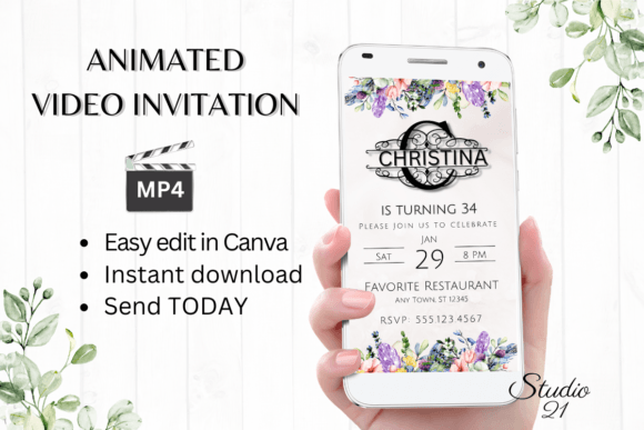 Animated Invitation (Monogram Letter C): Your Digital Invitation Template