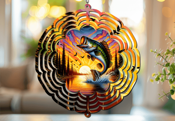 Bass Fishing Forest Lake Wind Spinner: A Designer's Guide to Outdoor Appeal
