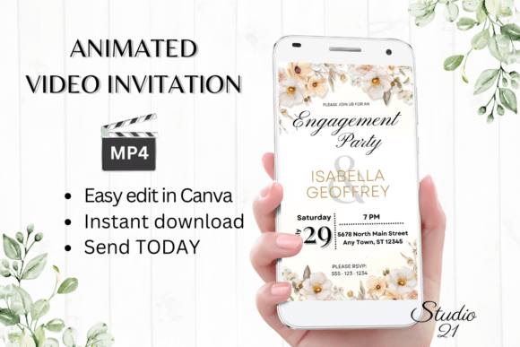 Boho Engagement Party Evite W1302: Set the Tone for Your Celebration