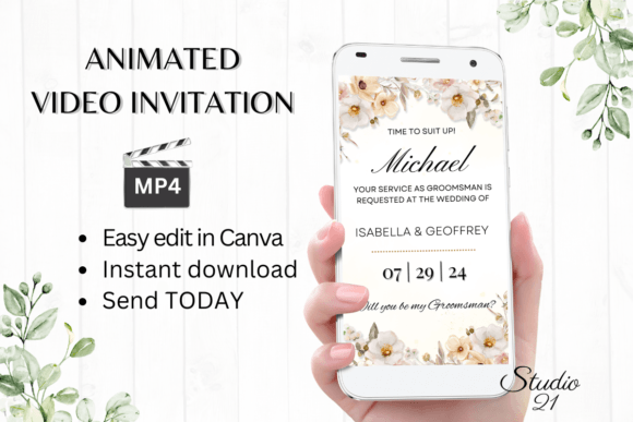 Boho Groomsman Proposal W3302GM: A Digital Twist on a Rustic Tradition