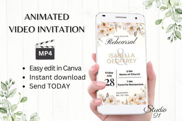 Boho Rehearsal Dinner Invite W7302: Effortless Style for Your Digital Evite