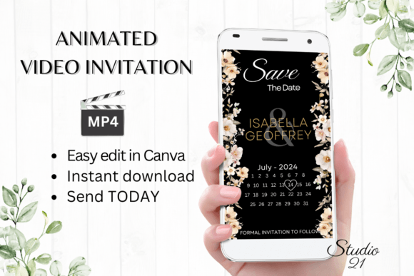 Boho Save the Date W2305B: Your Animated Invitation Template