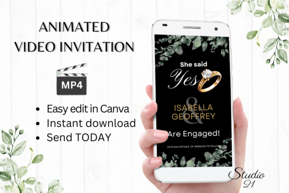 Classic Engagement Announcement W1403B: A Timeless Template for Your Big News