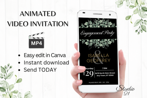 Classic Engagement Party Invite W1407: A Digital Evite Template Review