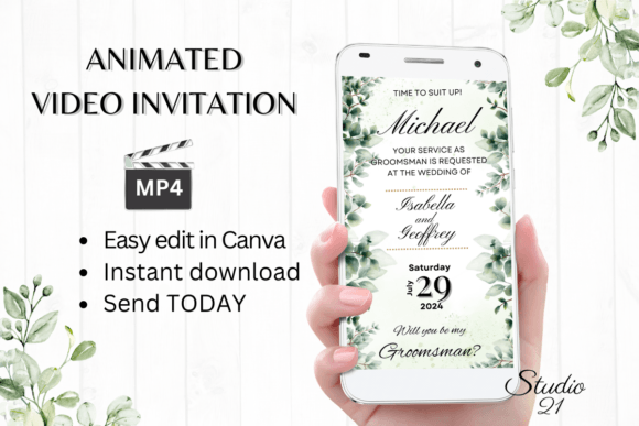 Classic Groomsman Proposal W3404GM: A Designer's Take on This Digital Invitation Template