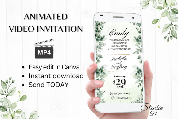 Elevate Your Bridesmaid Proposals with the Classic W3404M Digital Invite