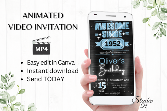 Mobil Retro Birthday Evite: Your Animated Digital Invitation