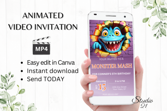 Monster Mash Birthday Invite: Spooky Digital Templates