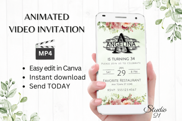 Smartphone Invite (Monogram Letter a): Your Instant Digital Celebration