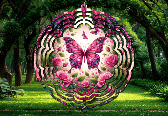 Transform Your Garden with a Pink Rose Butterfly Spinner