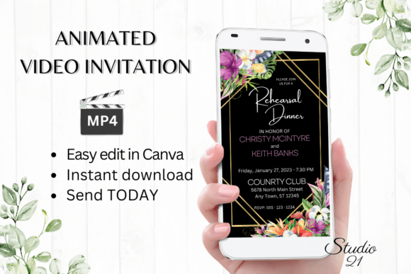 Tropical Rehearsal Dinner Invite: A Modern Design Solution