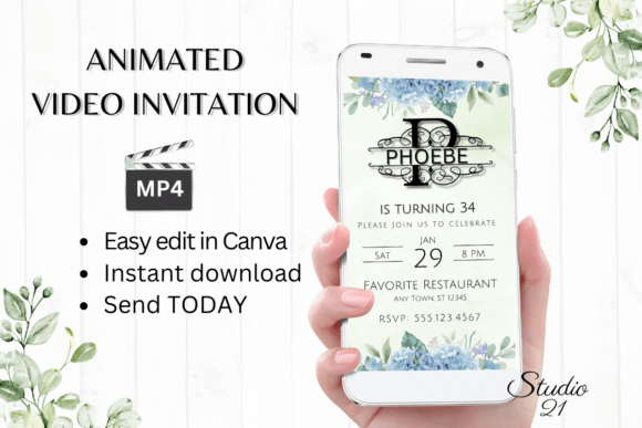 Video Birthday Evite: Monogram Letter P for Instant Impact