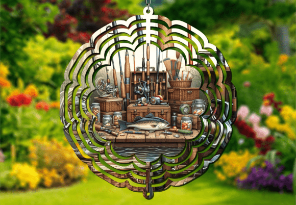 Vintage Fishing Tackle Wind Spinner: A Design for Authentic Charm